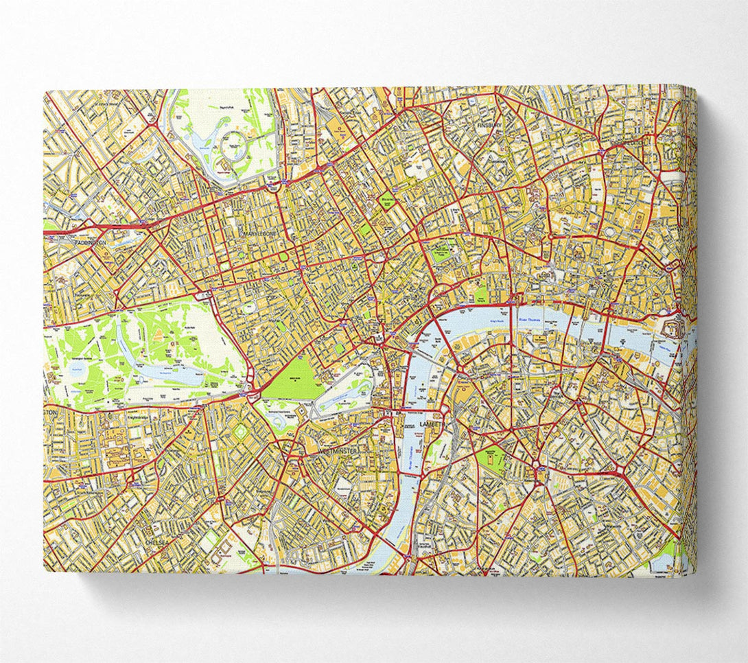  A Canvas Print of Map Of London Canvas Print
