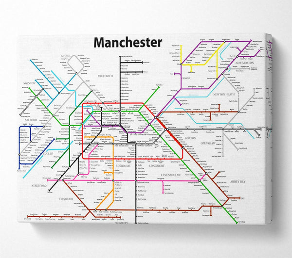  A Canvas Print of Manchester Pub Tube Map Canvas Art
