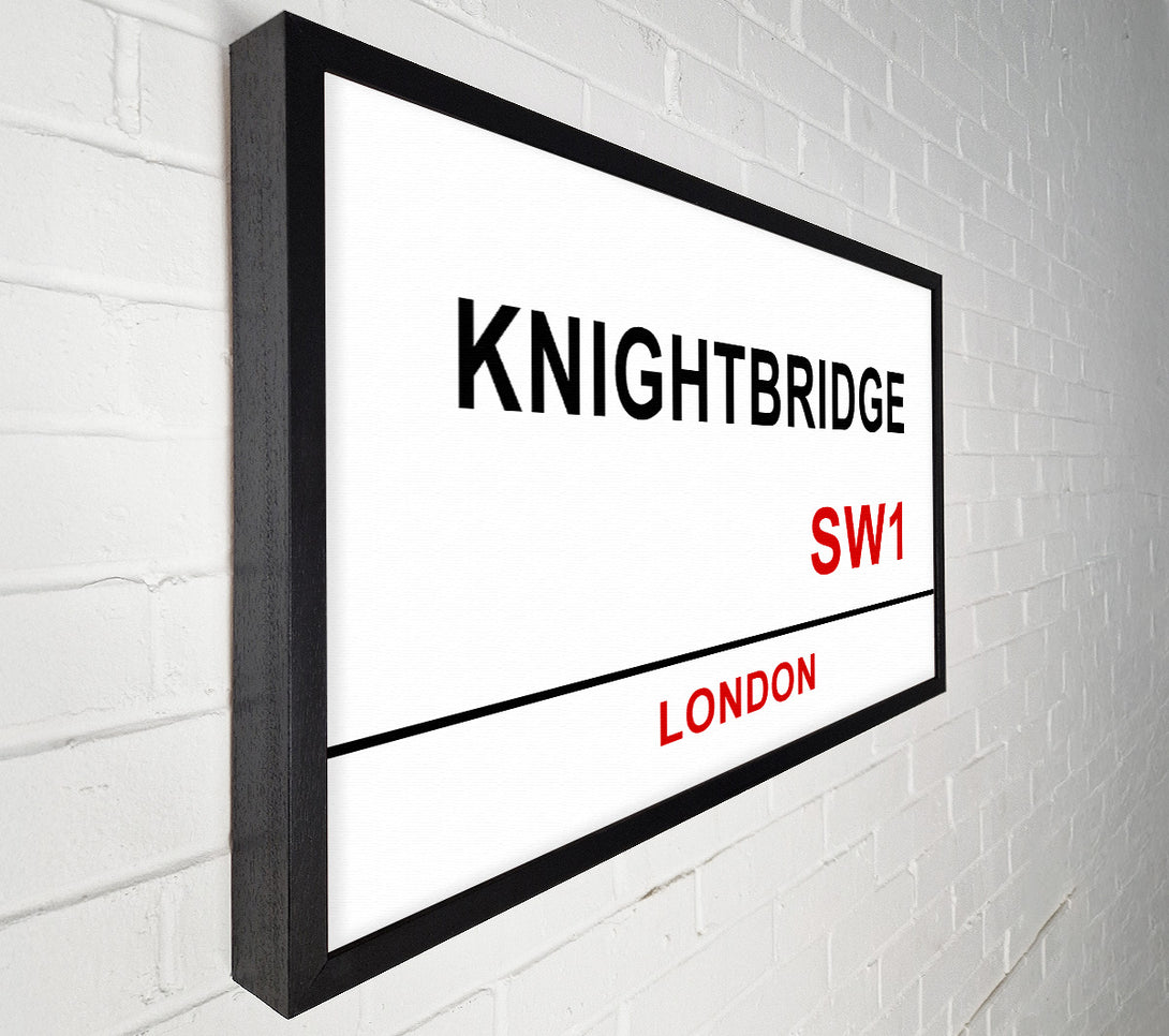  A Canvas Print of Knightbridge Signs Canvas Wall Art