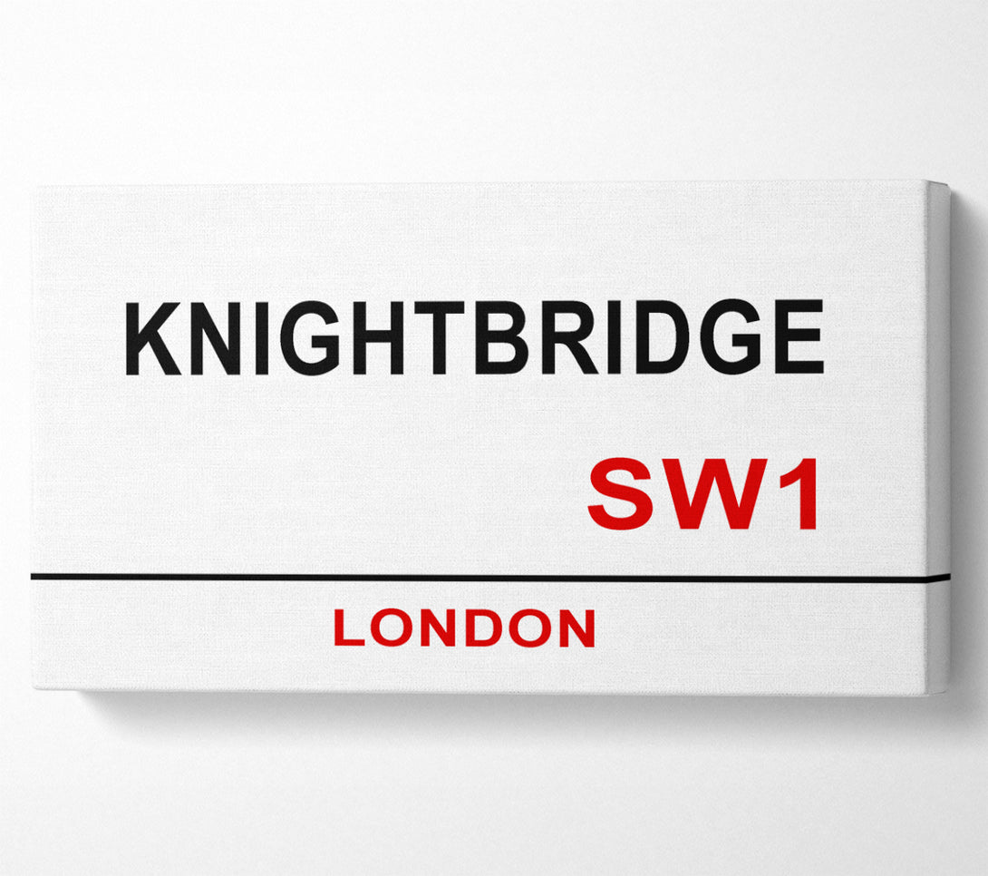  A Canvas Print of Knightbridge Signs Canvas Wall Art