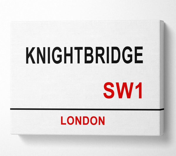  A Canvas Print of Knightbridge Signs Canvas Wall Art