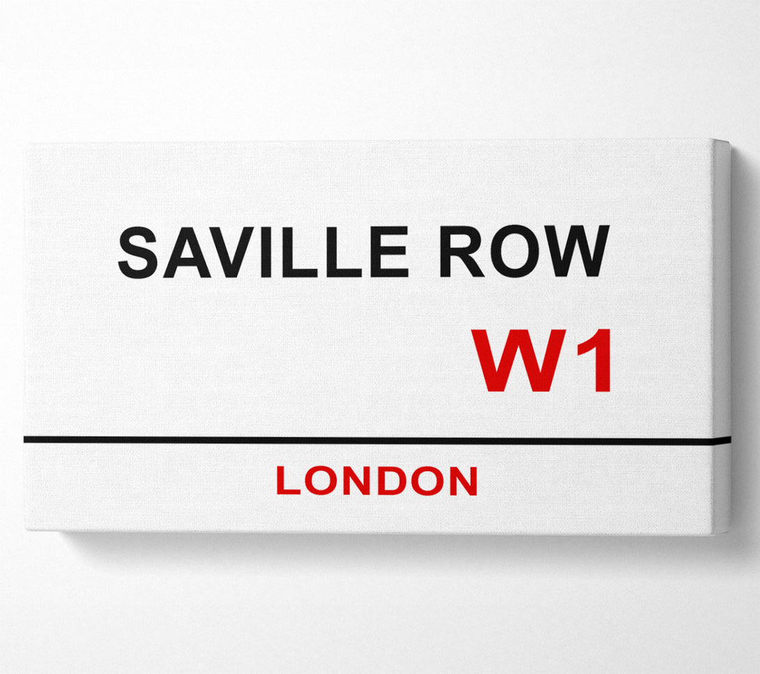  A Canvas Print of Saville Row Signs Canvas Wall Art