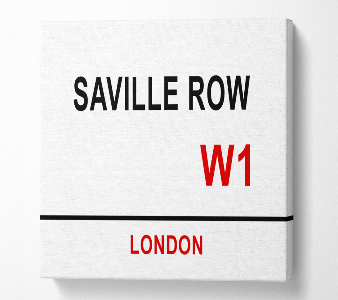  A Canvas Print of Saville Row Signs Canvas Wall Art
