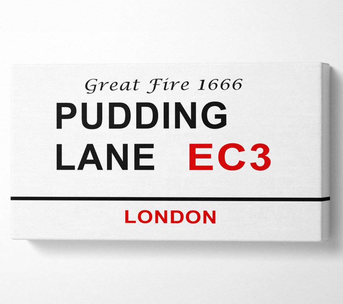  A Canvas Print of Pudding Lane Signs Canvas Wall Art