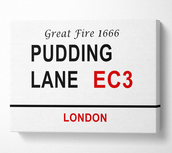  A Canvas Print of Pudding Lane Signs Canvas Wall Art