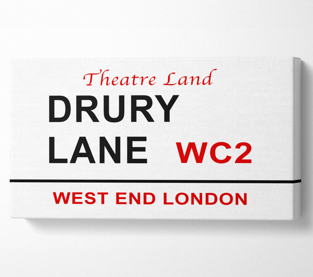  A Canvas Print of Drury Lane Signs Canvas Print