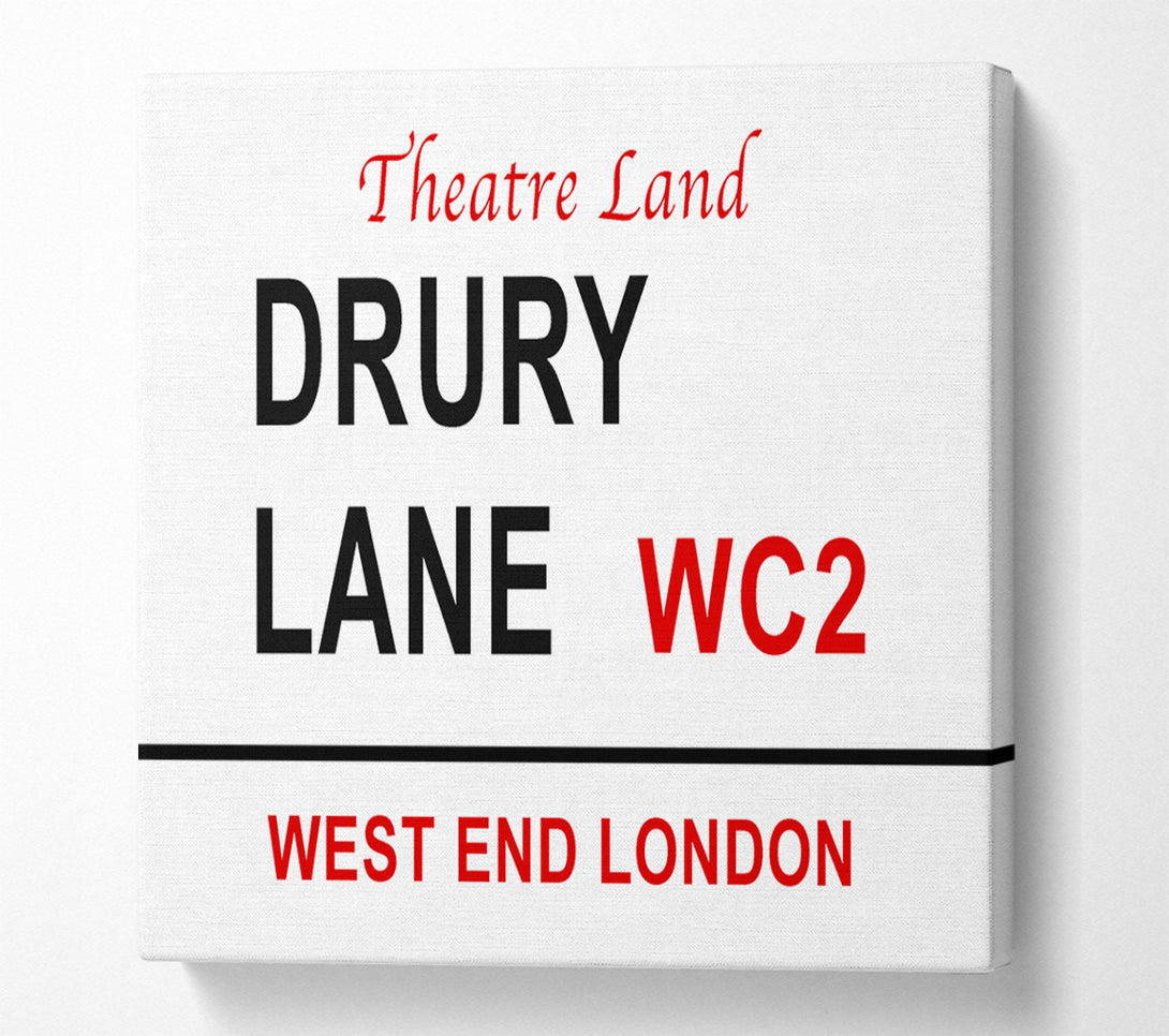 A Canvas Print of Drury Lane Signs Canvas Print