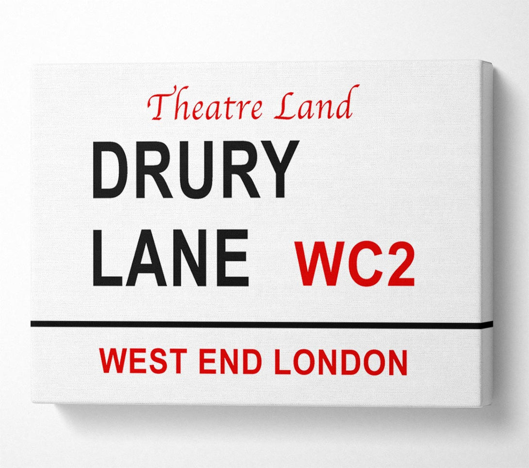  A Canvas Print of Drury Lane Signs Canvas Print