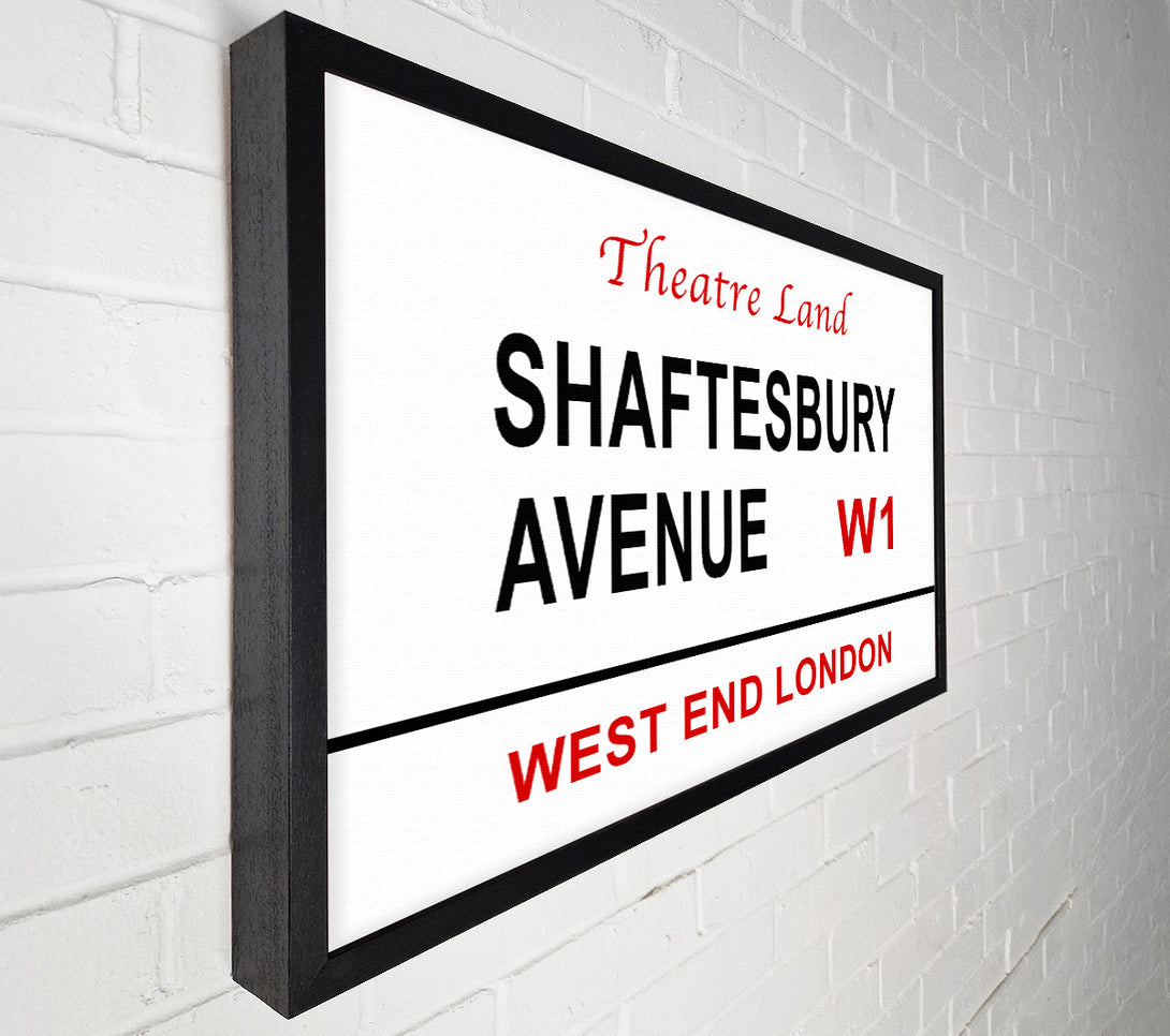  A Canvas Print of Shaftesbury Avenue Signs Canvas Art