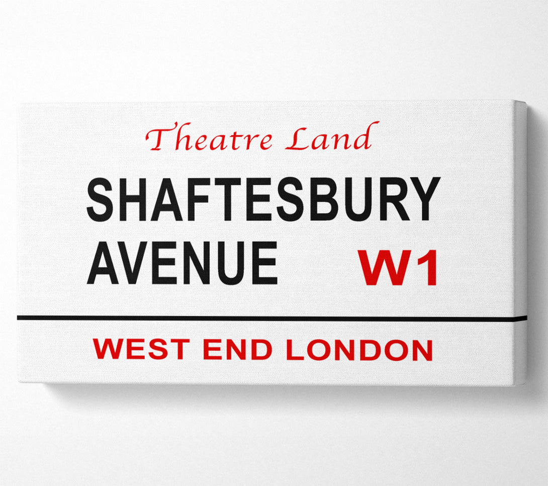  A Canvas Print of Shaftesbury Avenue Signs Canvas Art