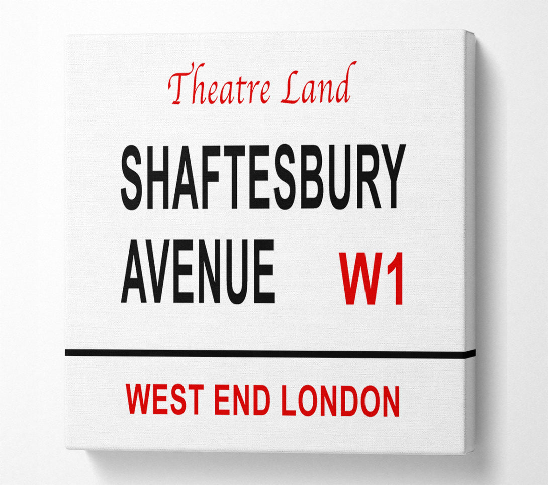  A Canvas Print of Shaftesbury Avenue Signs Canvas Art