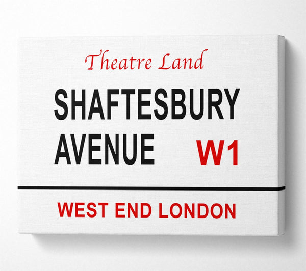  A Canvas Print of Shaftesbury Avenue Signs Canvas Art