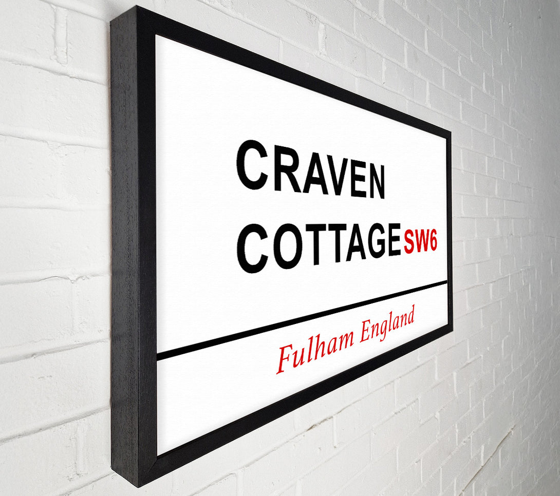  A Canvas Print of Craven Cottage Signs Canvas Wall Art
