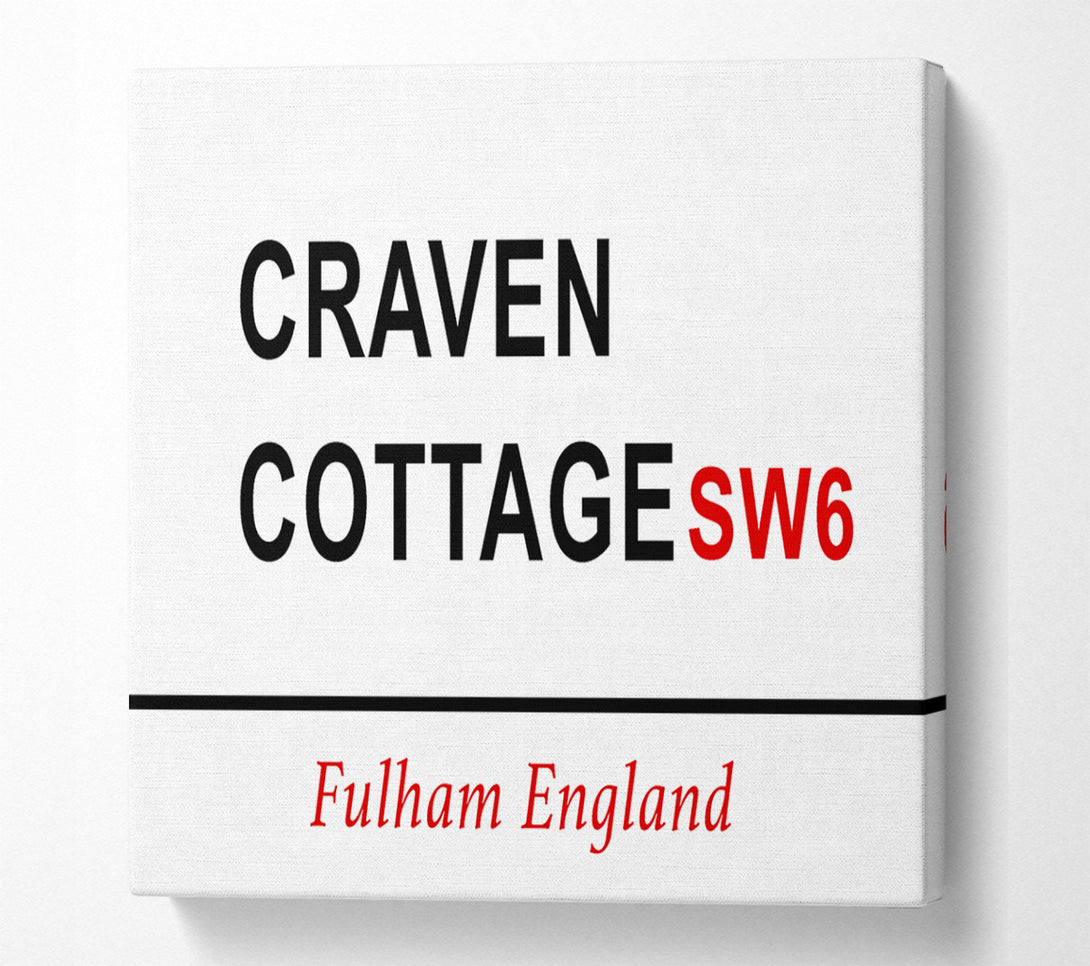 A Canvas Print of Craven Cottage Signs Canvas Wall Art