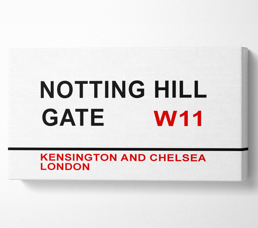  A Canvas Print of Notting Hill Gate Signs Canvas Print