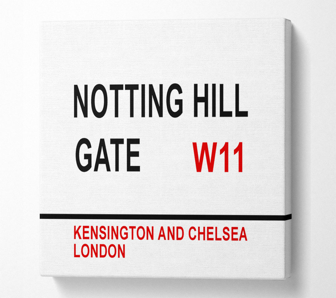  A Canvas Print of Notting Hill Gate Signs Canvas Print