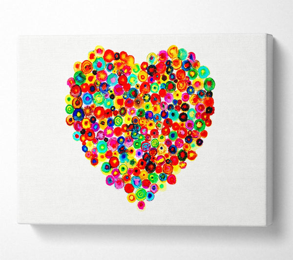  A Canvas Print of Colourful Heart Canvas Art