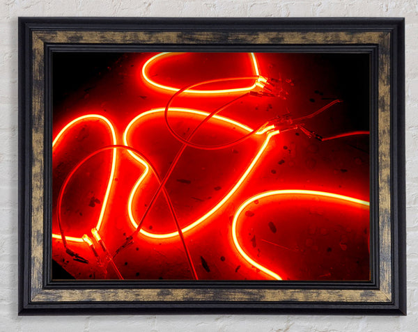 Valentines Day Neon Heart Framed Print