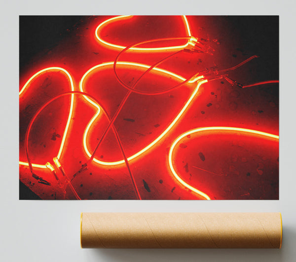 Valentines Day Neon Heart Giclee Print