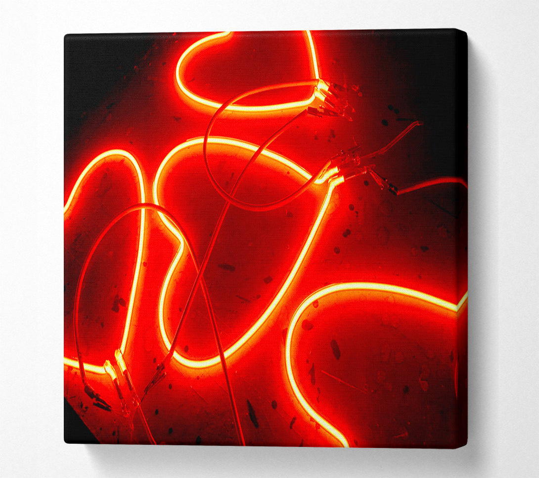  A Canvas Print of Valentines Day Neon Heart Canvas Print