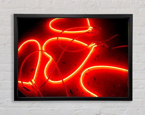Valentines Day Neon Heart Framed Print