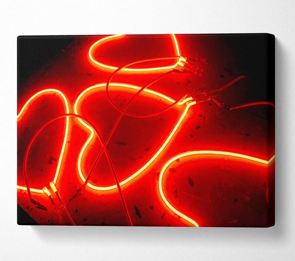  A Canvas Print of Valentines Day Neon Heart Canvas Print