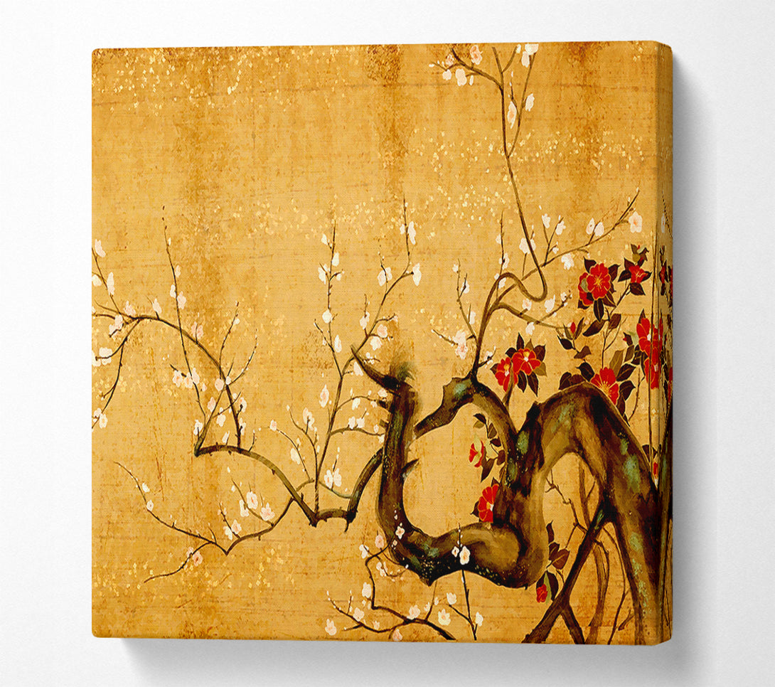  A Canvas Print of Japanese Flowers Canvas Print