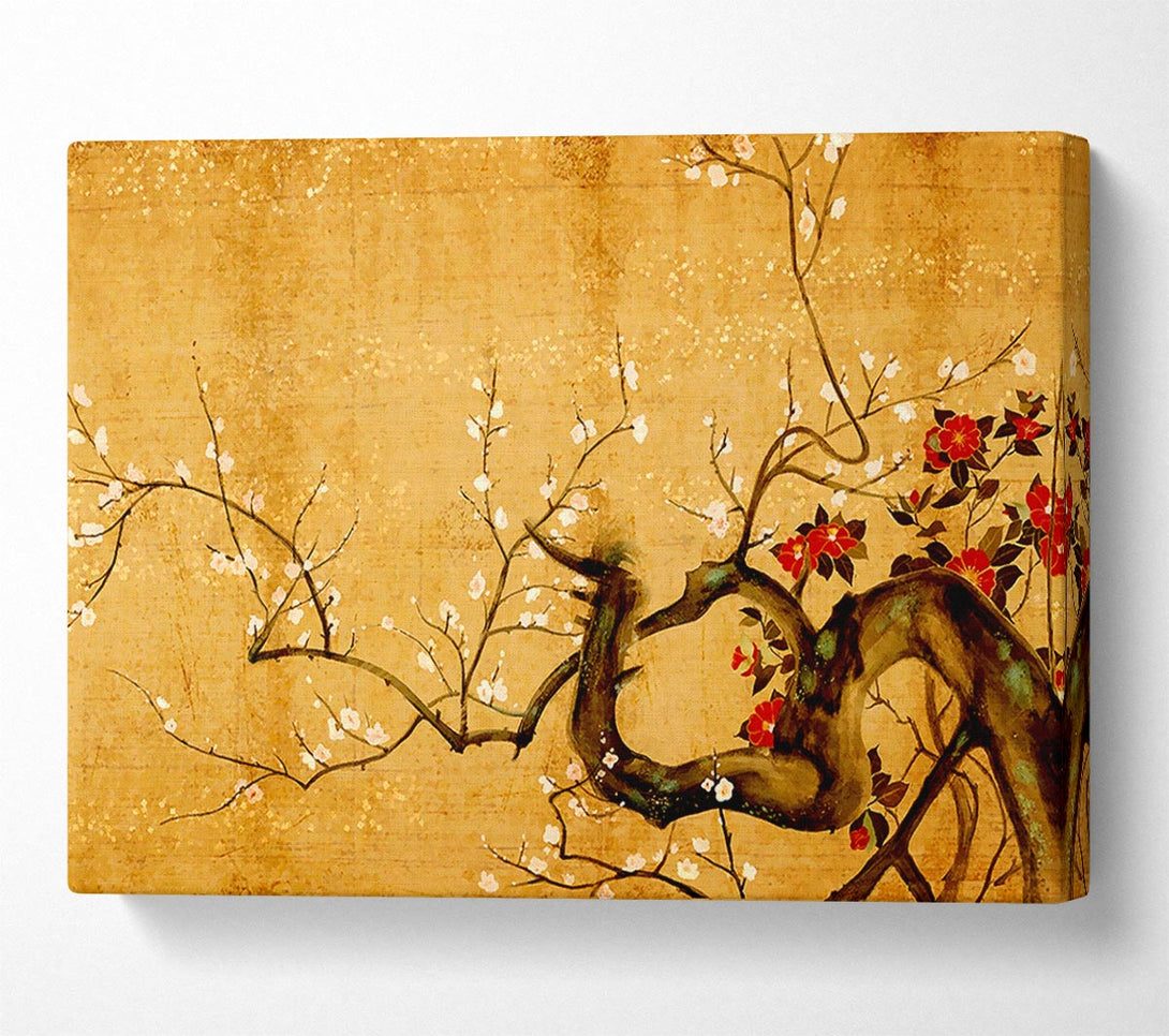  A Canvas Print of Japanese Flowers Canvas Print