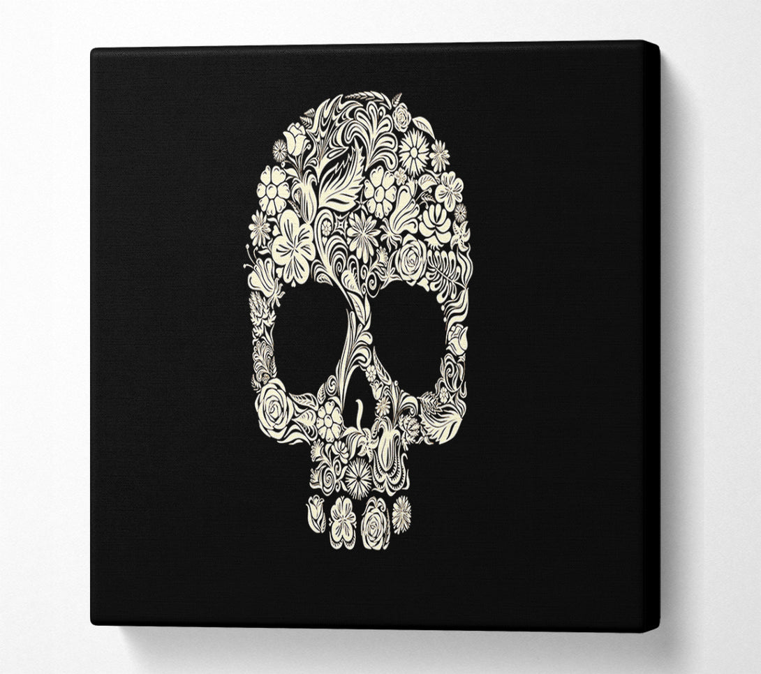 A Canvas Print of Skulls Floral Canvas Print