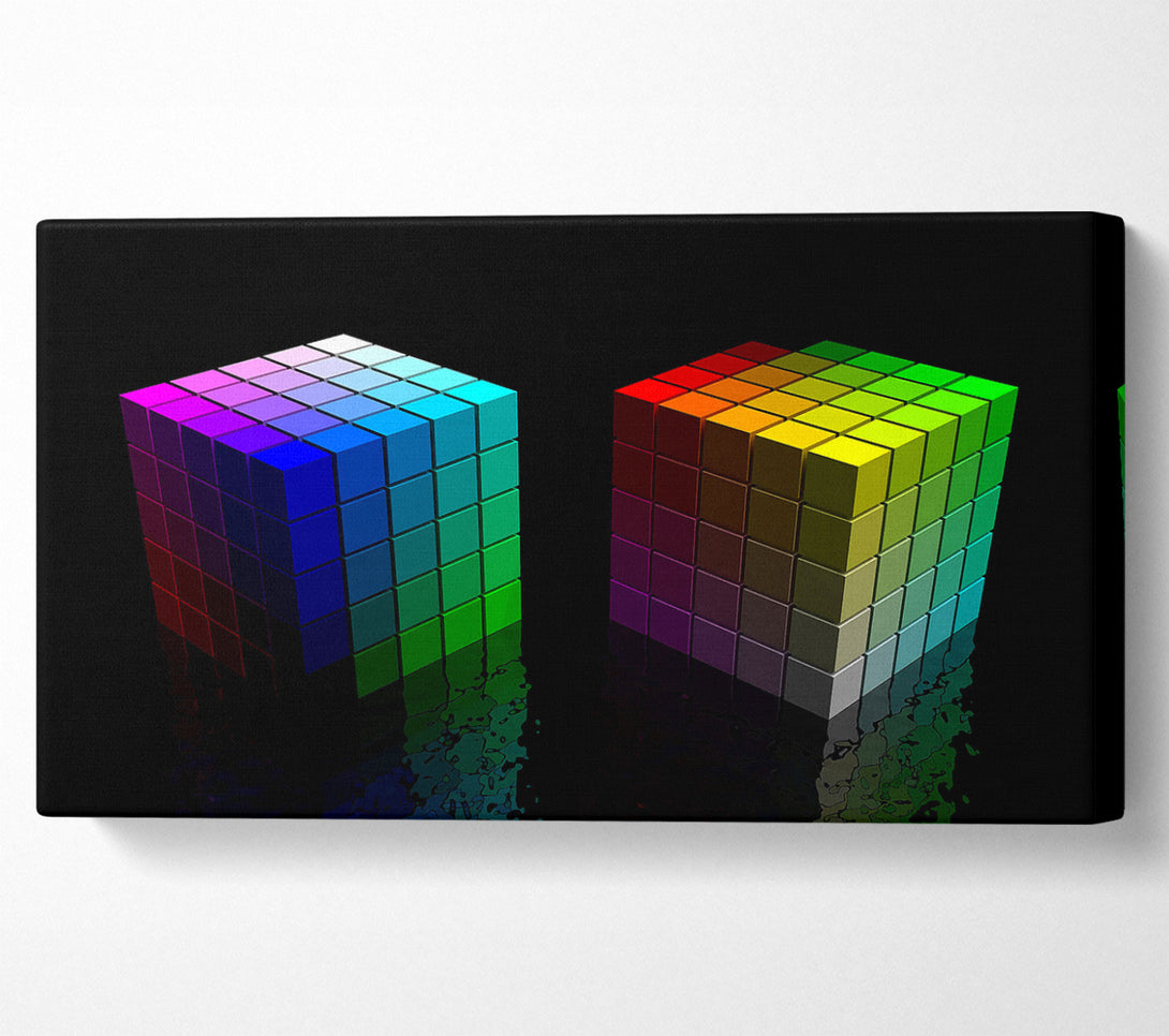  A Canvas Print of Colourful Cubes Black Canvas Art