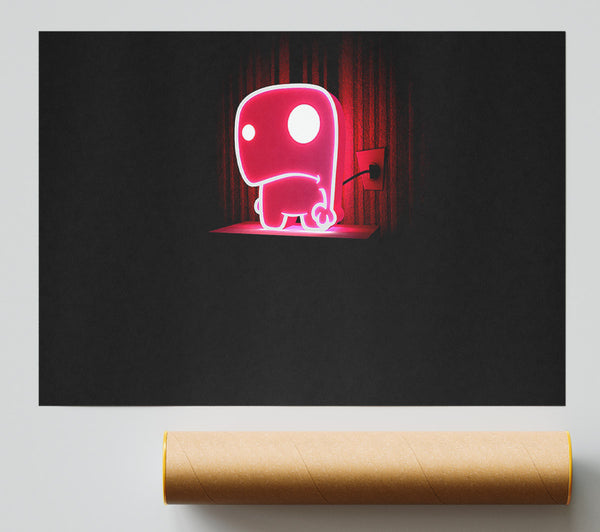 Pink Sad Face Print