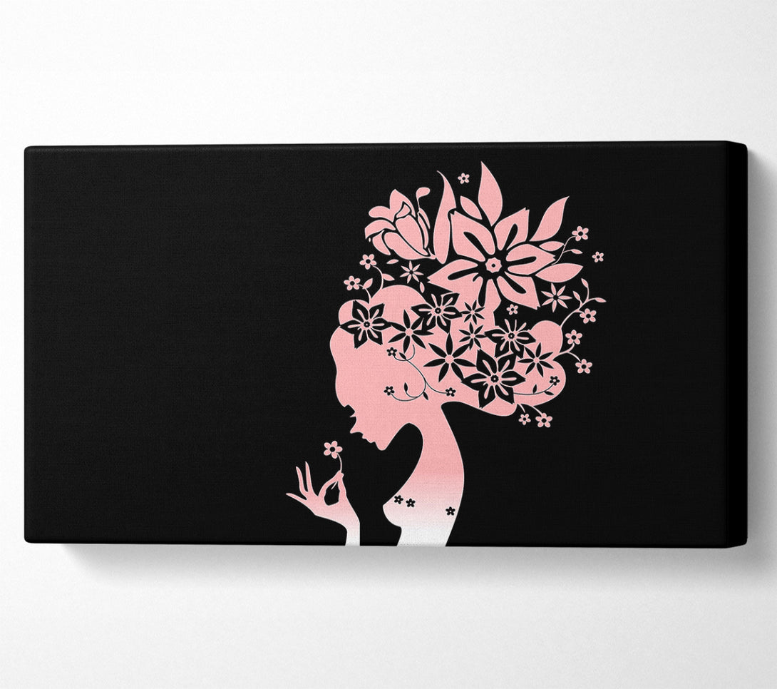  A Canvas Print of The Flower Girl Black Canvas Wall Art