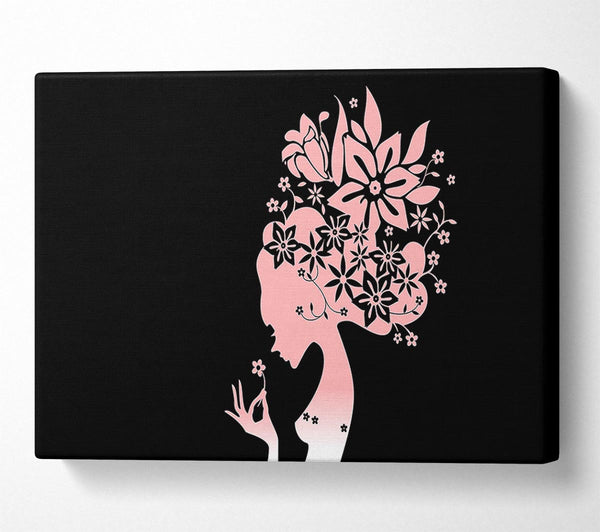  A Canvas Print of The Flower Girl Black Canvas Wall Art