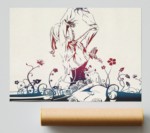 Red Garden Anime Giclee Print