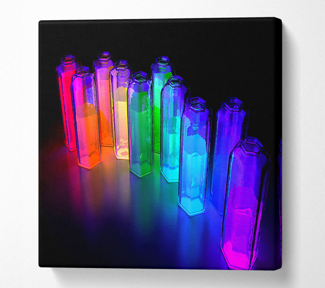  A Canvas Print of Colorful 3D Bottles Canvas Wall Art