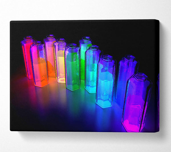  A Canvas Print of Colorful 3D Bottles Canvas Wall Art