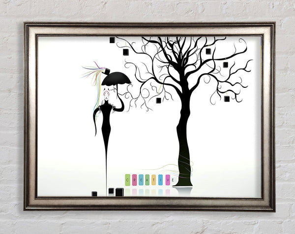 Creative Animal Woman Framed Print