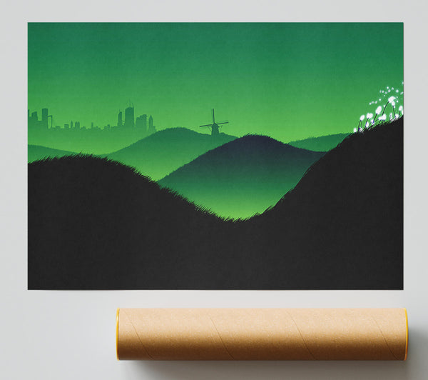 Green Hills Giclee Print