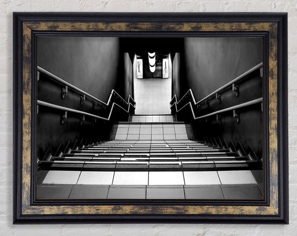 Subway Stairs Framed Print