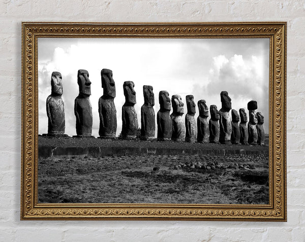 Easter Island Statues Framed Print
