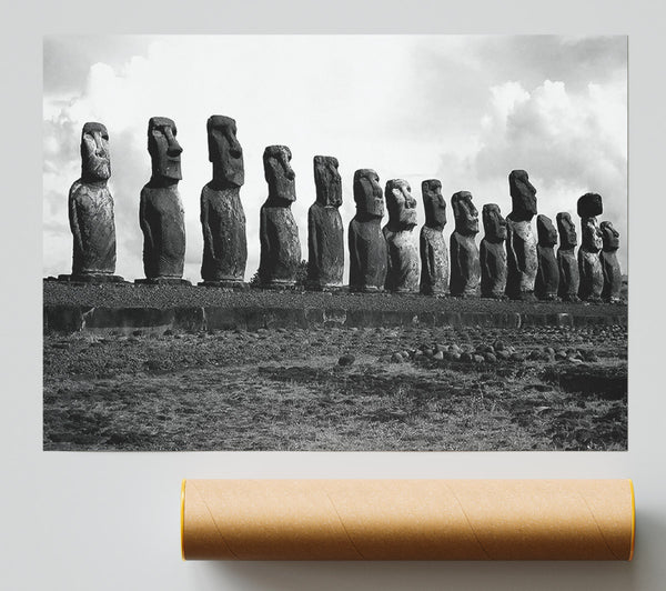 Easter Island Statues Giclee Print
