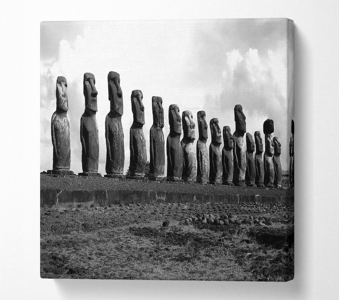  A Canvas Print of Easter Island Statues Canvas Print