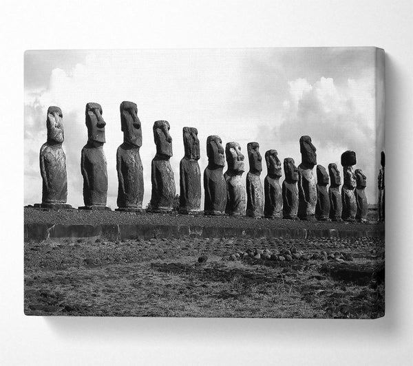  A Canvas Print of Easter Island Statues Canvas Print