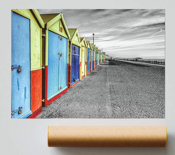 Rainbow Of Huts Print