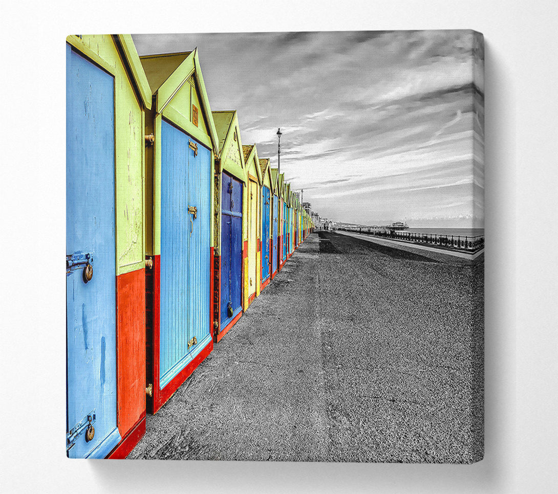  A Canvas Print of Rainbow Of Huts Canvas Print