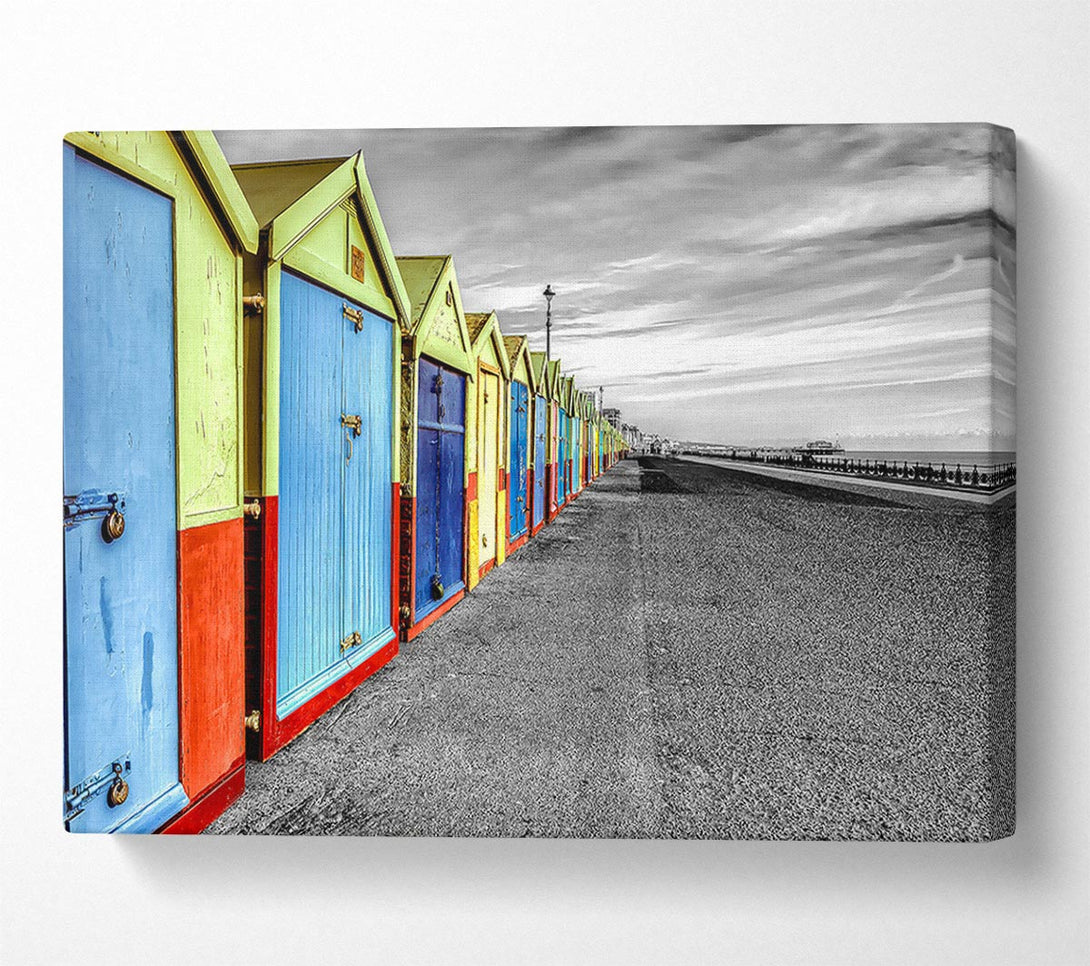  A Canvas Print of Rainbow Of Huts Canvas Print