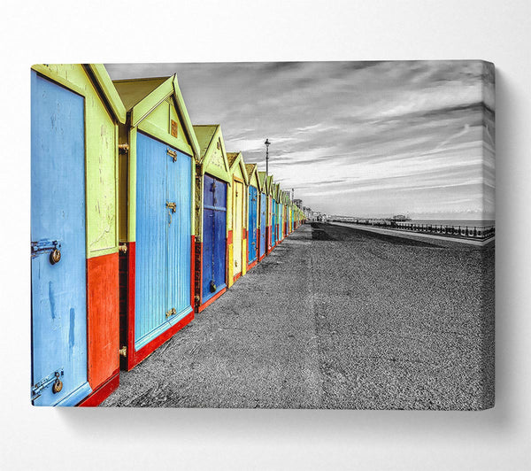  A Canvas Print of Rainbow Of Huts Canvas Print