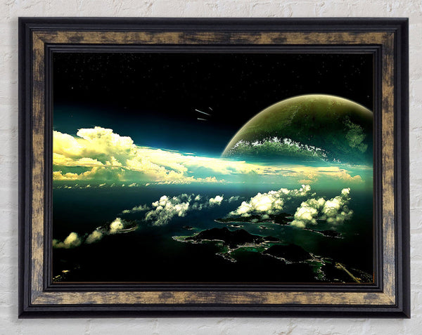 Panoramic View Of The Earth Framed Print