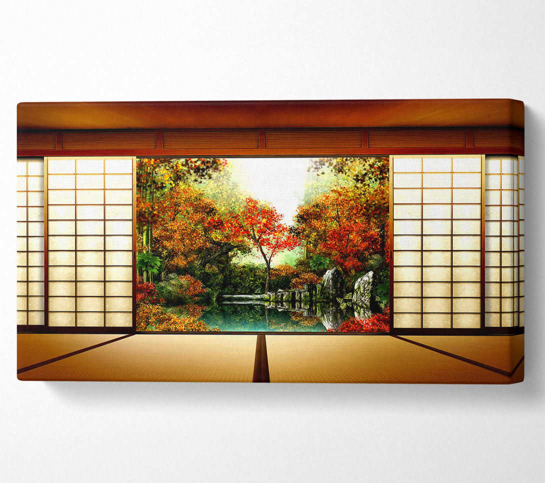  A Canvas Print of Japanese Garden From Inside Canvas Wall Art