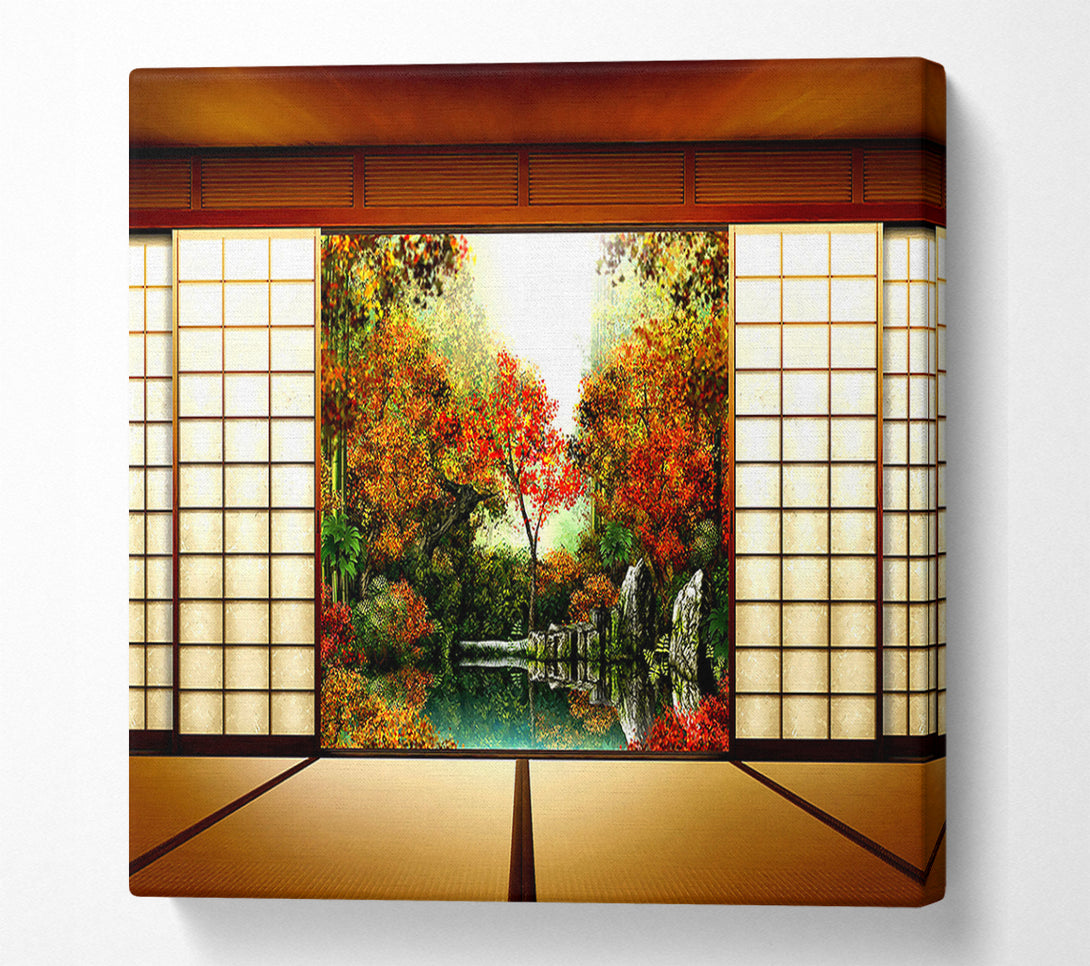  A Canvas Print of Japanese Garden From Inside Canvas Wall Art